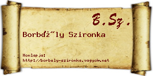 Borbély Szironka névjegykártya