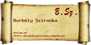 Borbély Szironka névjegykártya